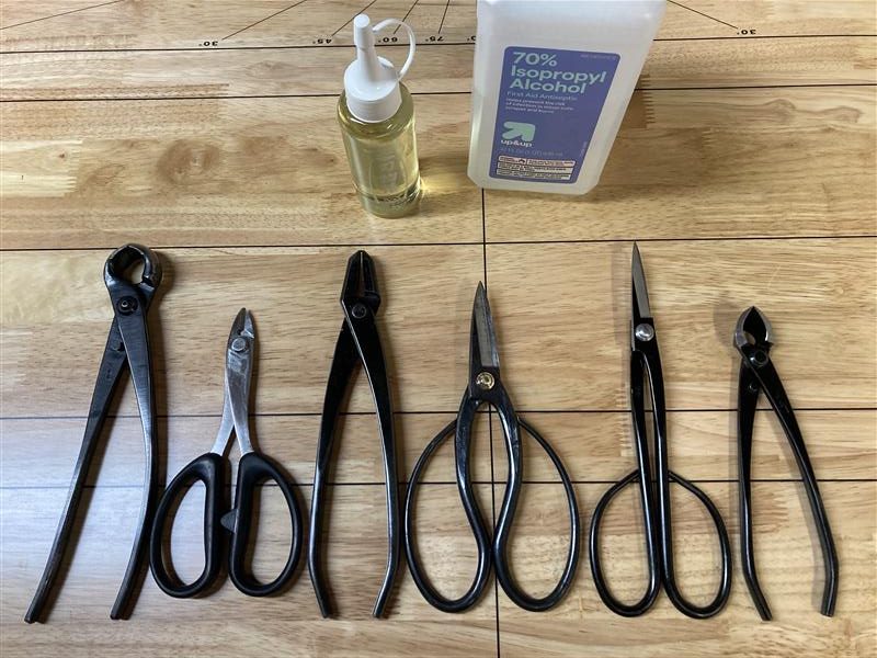 cleaned and oiled bonsai tools