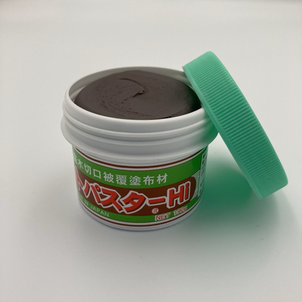 open jar of conifer cut paste for bonsai