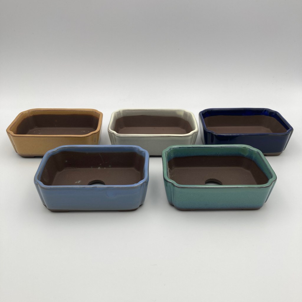 group of rectangular bonsai pots